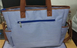 stripe mummy tote bags