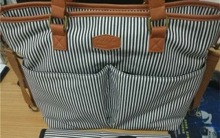 Stripes Designer Cotton Canvas Diaper Bag